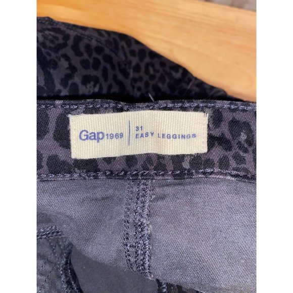 GAP High Rise Gray Leopard Print Easy Legging Denim Jeans Size 31 - Picture 6 of 7
